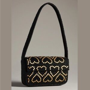 SOLD*** Fiona beaded Shoulder Bag with Gold Heart Embellishments Anthropologie